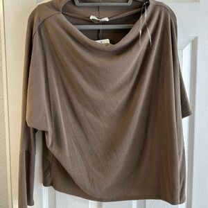 Tan boatneck top
